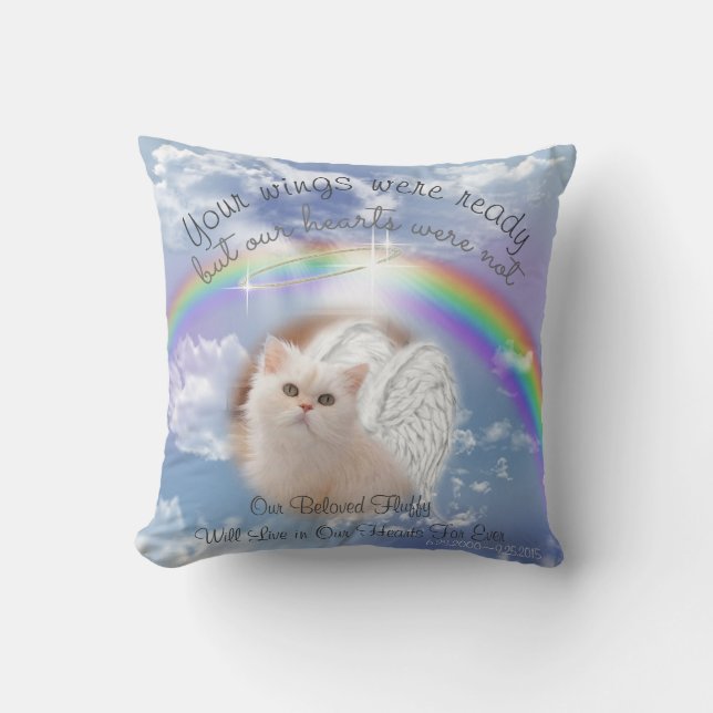 Coussin AVA - Ciel céleste avec Rainbow Pet Memorial (Recto)