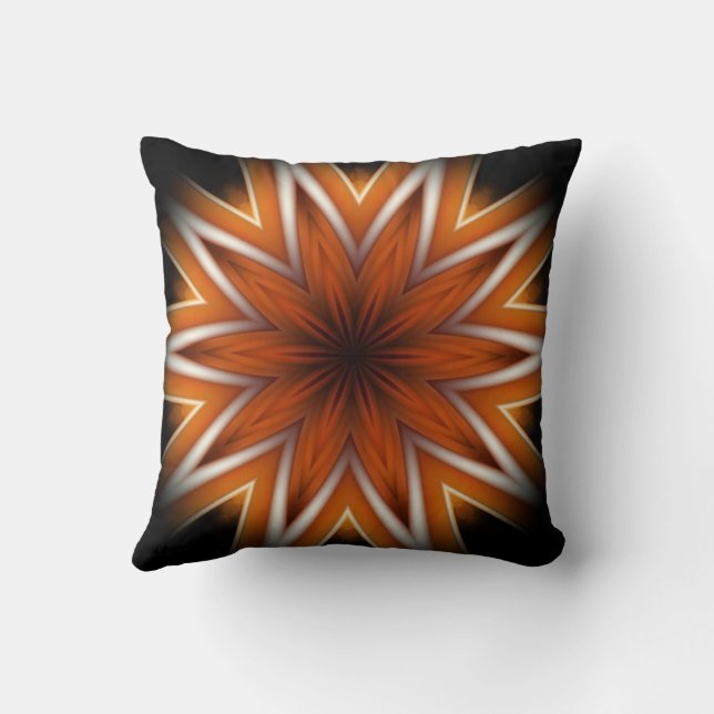 Coussin Avant-Garde ~ Starburst Russet Et Noir 0211 ~ (Verso)