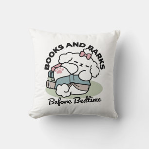 Coussin Avant le coucher avec ma chienne - Livre et Amoure