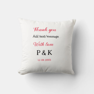 Coussin Avec amour ajouter lettre du nom du couple merci a