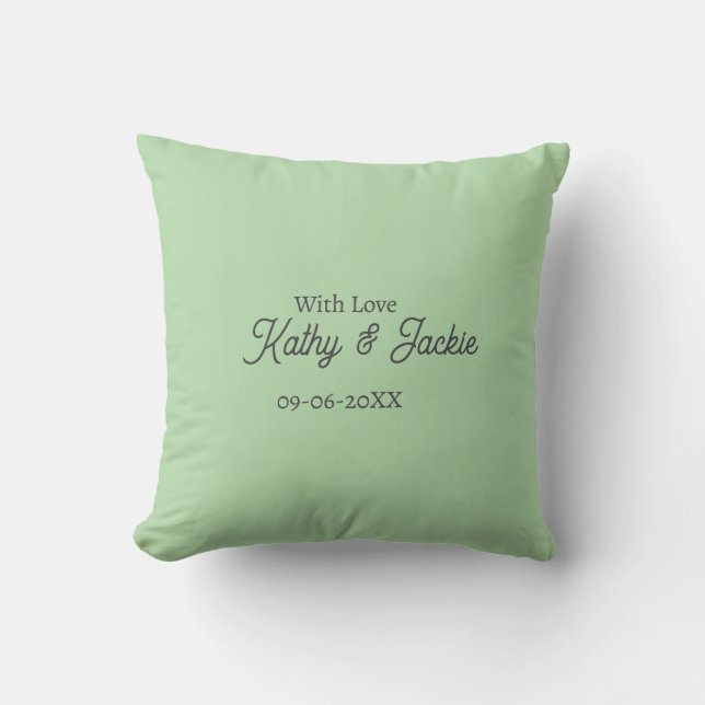 Coussin Avec amour ajoutez le nom du couple mariage simple (Recto)