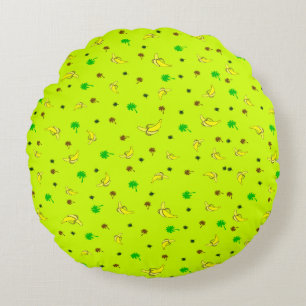 Coussin avec banane et palmiers motif