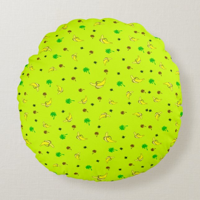 Coussin avec banane et palmiers motif (Devant)