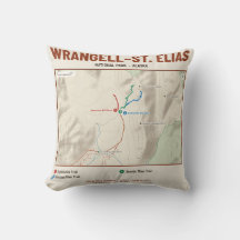 Coussin avec carte des sentiers du Parc national d