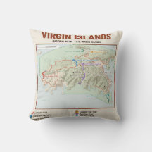 Coussin avec carte du parc national des îles Vierg