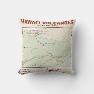 Coussin avec carte du parc national des volcans d'