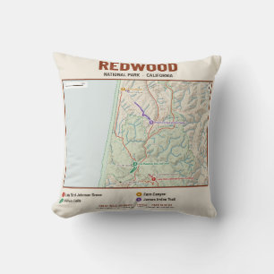 Coussin avec carte du sentier des parcs nationaux