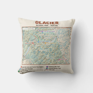 Coussin avec carte du sentier du parc national de