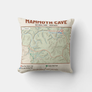 Coussin avec carte du sentier du parc national de