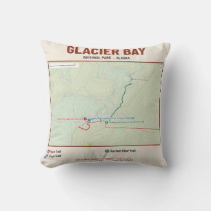 Coussin avec carte du sentier du parc national de