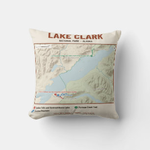 Coussin avec carte du sentier du parc national de