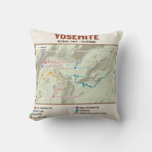 Coussin avec carte du sentier du parc national de