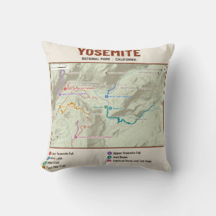 Coussin avec carte du sentier du parc national de