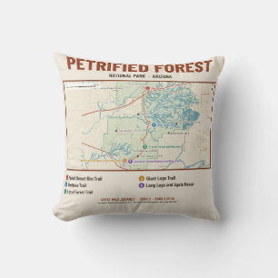 Coussin avec carte du sentier du parc national de