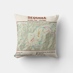 Coussin avec carte du sentier du parc national de