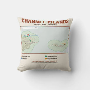 Coussin avec carte du sentier du parc national des