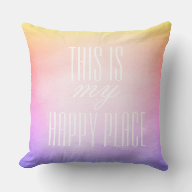 coussin avec citation colorée aquarelle ombre (Recto)
