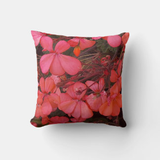 Coussin avec de petites fleurs rouges avec un dict