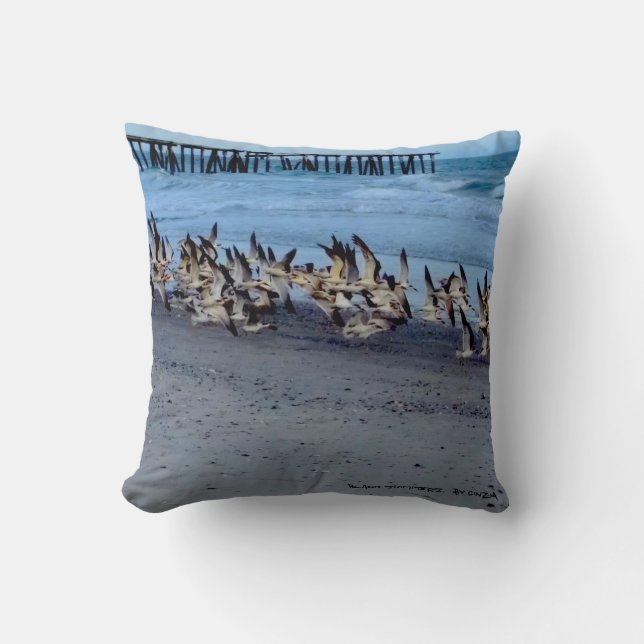 Coussin avec des oiseaux (écumoires noires) (Recto)