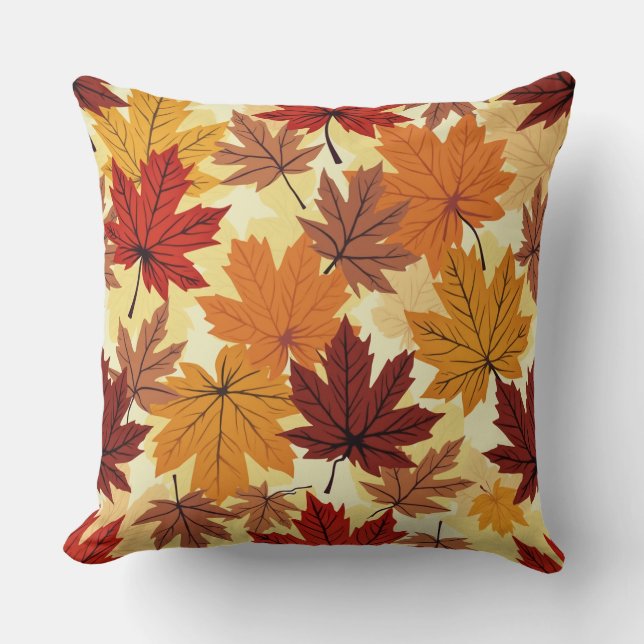 Coussin avec design feuille tombé (Recto)
