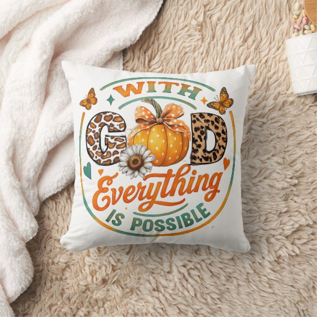Coussin Avec Dieu, tout est possible (Couverture)