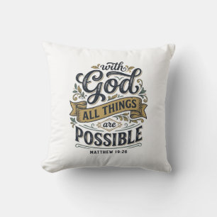 Coussin Avec Dieu Toutes Choses Sont Possibles Vintage Chr