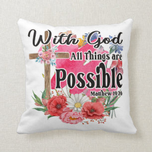 Coussin Avec Dieu Toutes Les Choses Sont Possibles Bible C
