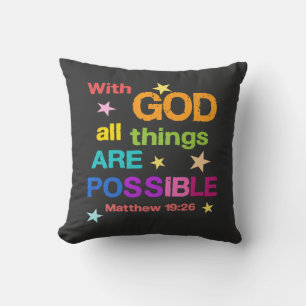 Coussin Avec Dieu toutes les choses sont possibles Bible V