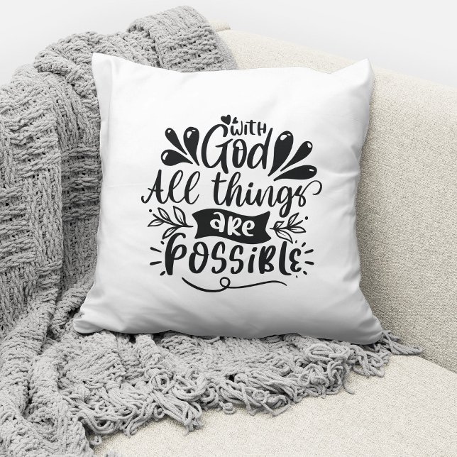 Coussin Avec Dieu, toutes les choses sont possibles / chré (Créateur téléchargé)