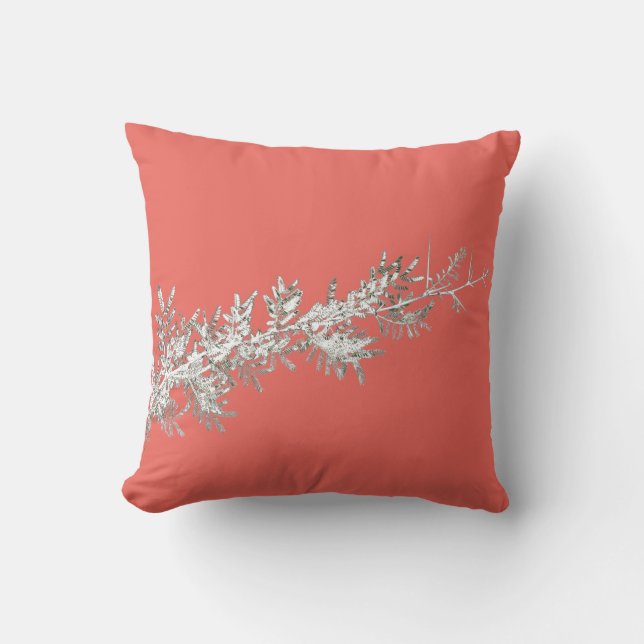 Coussin avec feuilles de Fever Tree Branch (Recto)