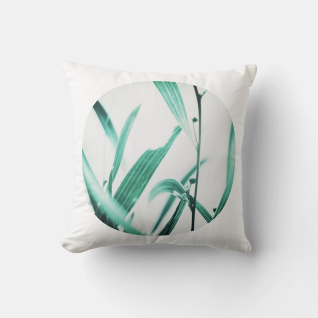 Coussin avec feuilles vert pâle d'Acacia à yeux ro (Recto)