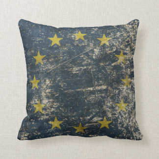 Coussin avec le drapeau vintage de l'UE