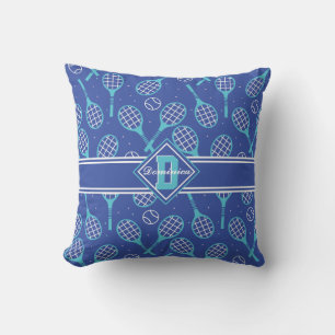 Coussin Avec le nom 💙 🎾 bleu tennis 🎾 motif