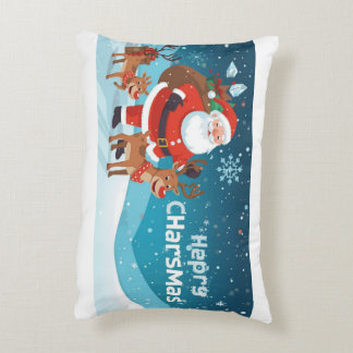 coussin avec le Père Noël et le renne