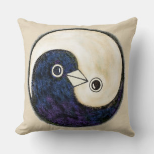 Coussin avec les colombes de la paix de Yin Yang