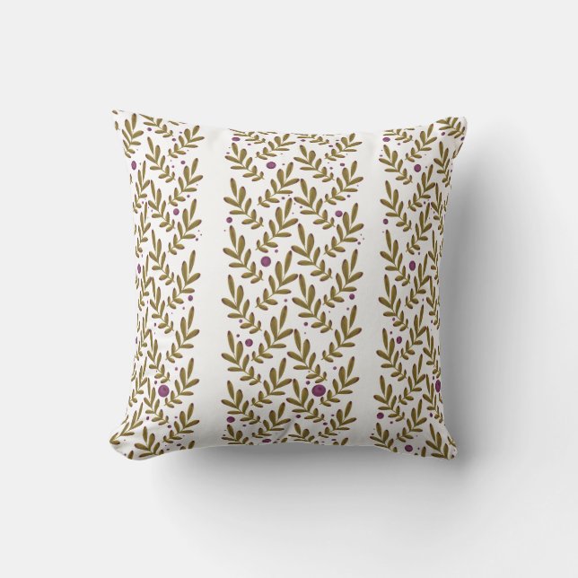Coussin avec motif botanique mignon (Recto)