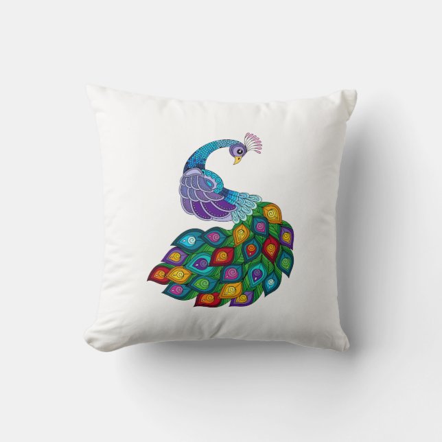 Coussin avec motif Peacock (Recto)