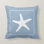 Coussin avec thème nautique<br><div class="desc">Arrière - plan blanc sur bleu clair Voir tous les modèles coussins coordonnés chez Sandy Feet Studios.</div>