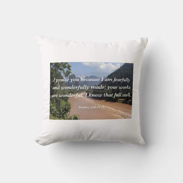 Coussin avec un verset biblique (Recto)