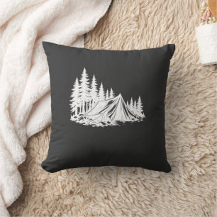 Coussin Aventure de camping en montagne Nature