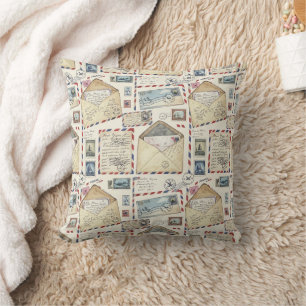 Coussin Aventure de courrier aérien vintage (2)