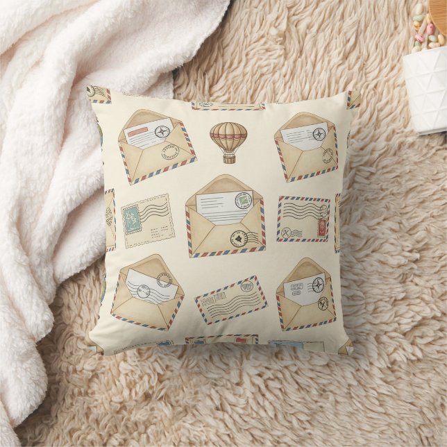 Coussin Aventure de la poste aérienne vintage (4) (Couverture)