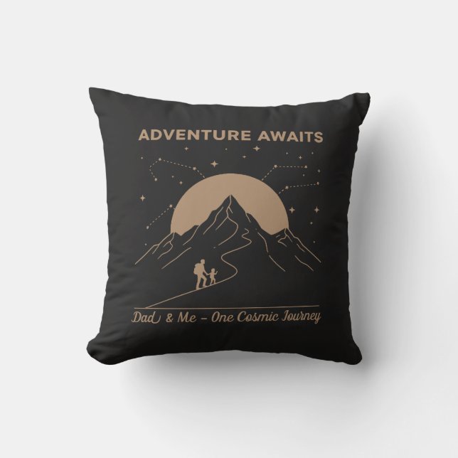 Coussin Aventure de Papa et Moi Cosmique (Recto)