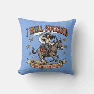 Coussin Aventure de rodéo de cowgirl intrépide