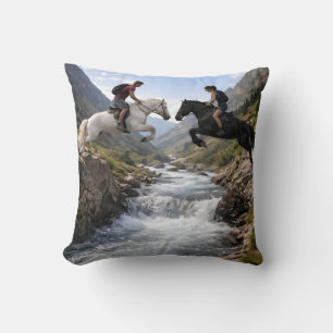 Coussin Aventure des Chevaux Blancs & Noirs