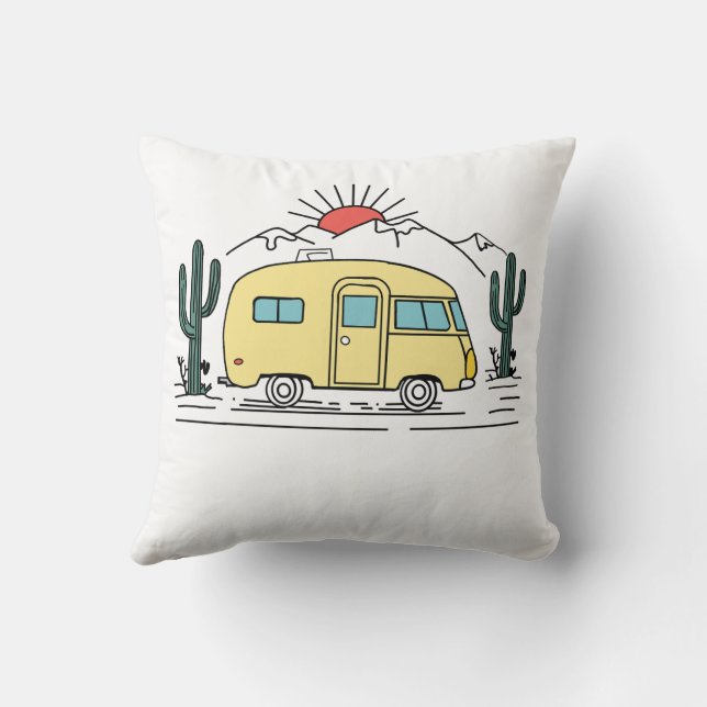Coussin Aventure en camping (Verso)