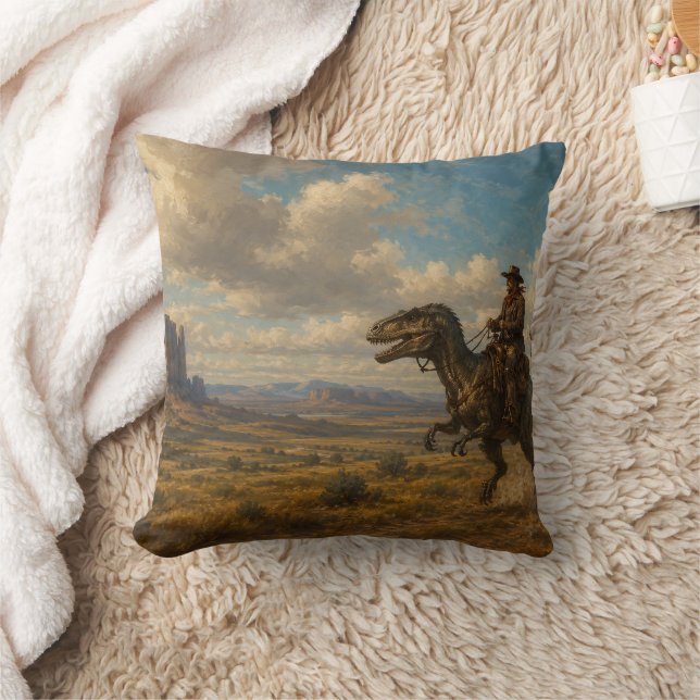 Coussin Aventure épique de dinosaures dans le Far West (Couverture)