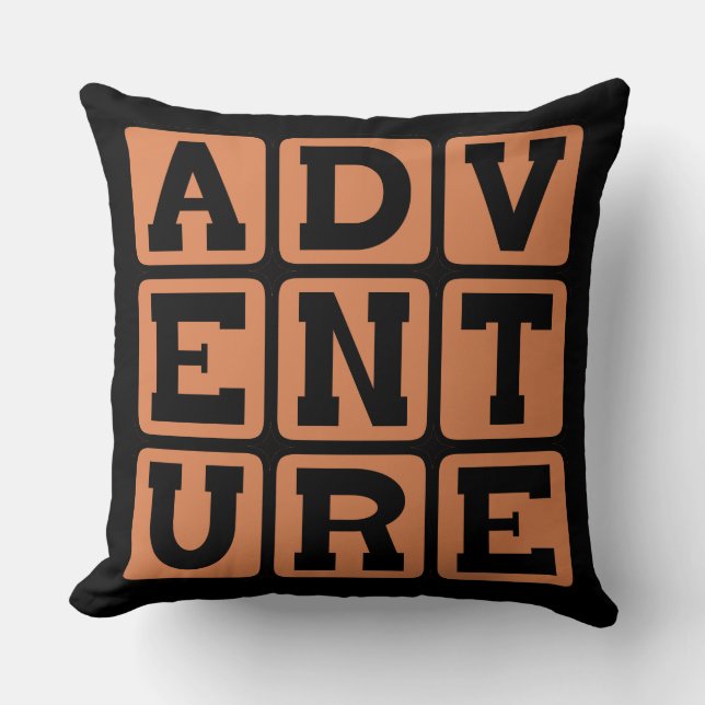 Coussin Aventure, Expérience Excitante (Recto)