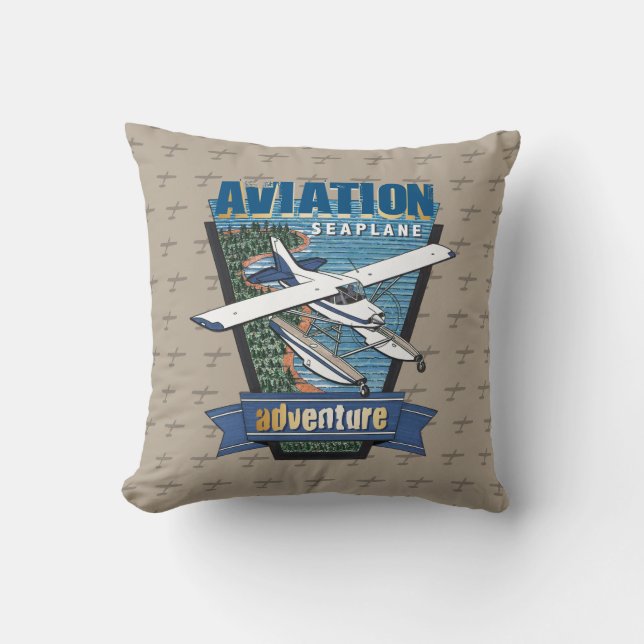 Coussin Aventure hydravion (Recto)