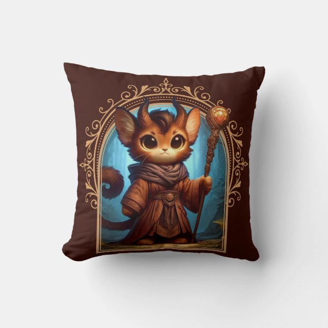 Coussin Aventure Imaginaire Feline Tiefling (Recto)